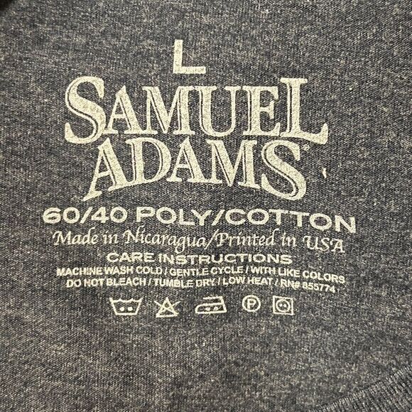 Samuel Adams Womens T-Shirt Heather Blue For The Love Of Beer Large EUC - Picture 5 of 5